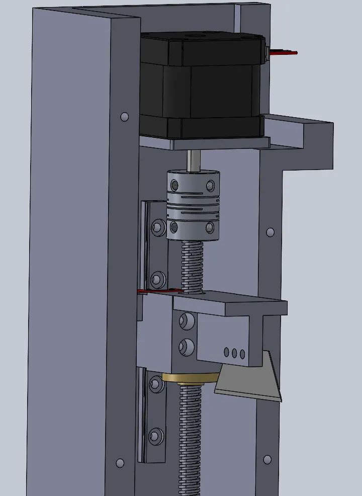 Cutter mechanism CAD, stepper and lead screw